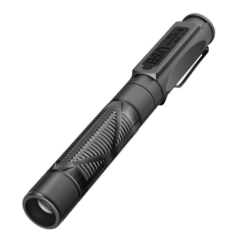 Tipo C Lanterna Recarregável Edc Da Pena De 450 Lúmens Zoomable Com Clipe