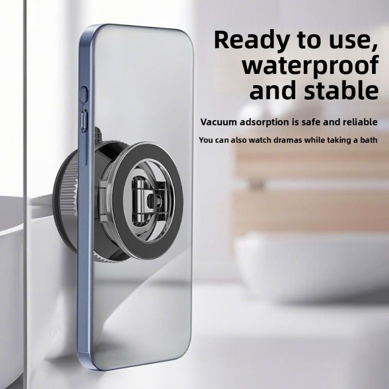 Suporte Magnético Universal para Celular Dobrável 360° Rotação Ajustável Ventosa para Carro, Mesa ou Banheiro