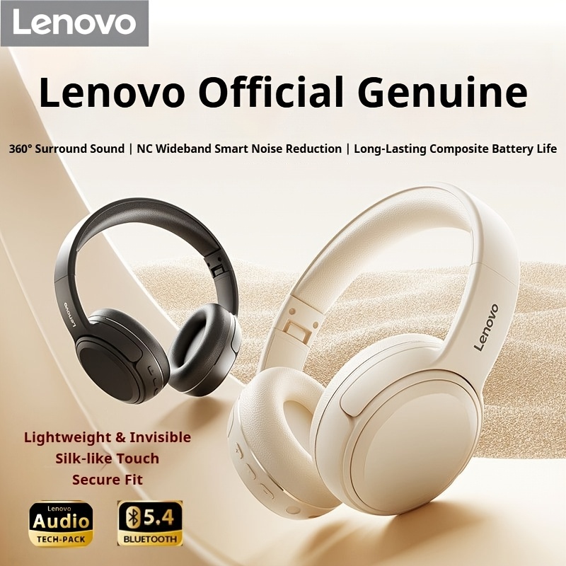 Fones de ouvido Lenovo supra-auriculares, Bluetooth 5.4, ANC, cancelamento de ruído, driver de 40 mm, bateria para até