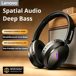 Lenovo Fones De Ouvido Sem Fio Para Jogos 8.0 Surround 40mm Drivers Bluetooth 5.4 Baixa Latência Com Microfone Música