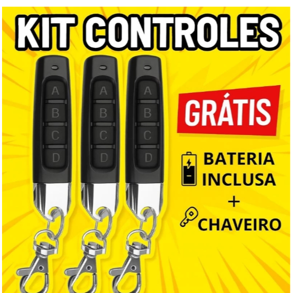 Controle Remoto Universal RF 433MHz para Portas de Garagem, Autoemparelhamento, Transmissor Sem Fio