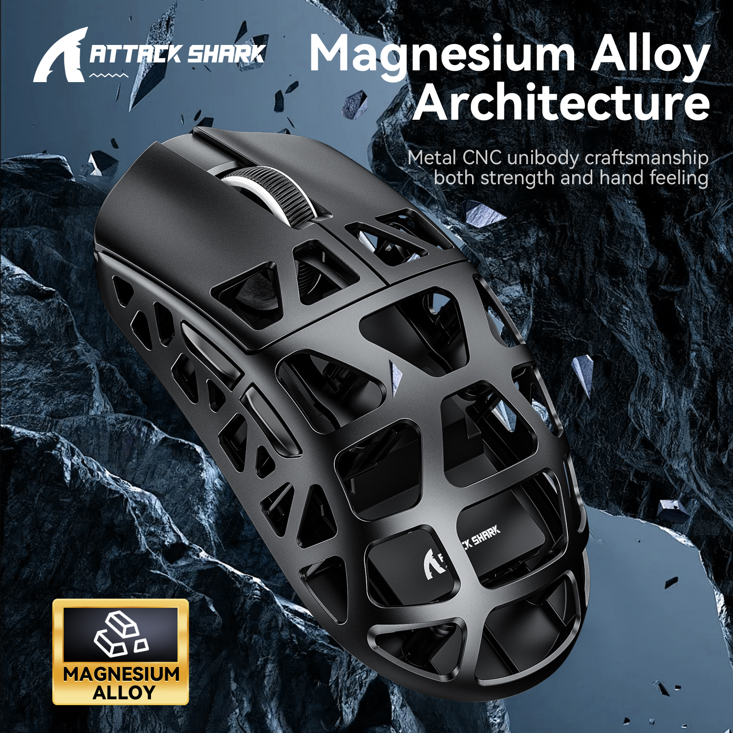 Mouse Gamer Attack Shark R3 46g Ultraleve 650IPS 50G Aceleração Kailh Black Mamba 80 Milhões de Clicks