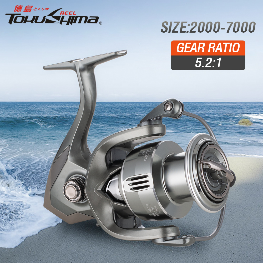 Carretilha TOKUSHIMA 1 peça Série 2000-7000 Drag máximo 10KG Para black bass, truta, lucioperca, robalo e robalo