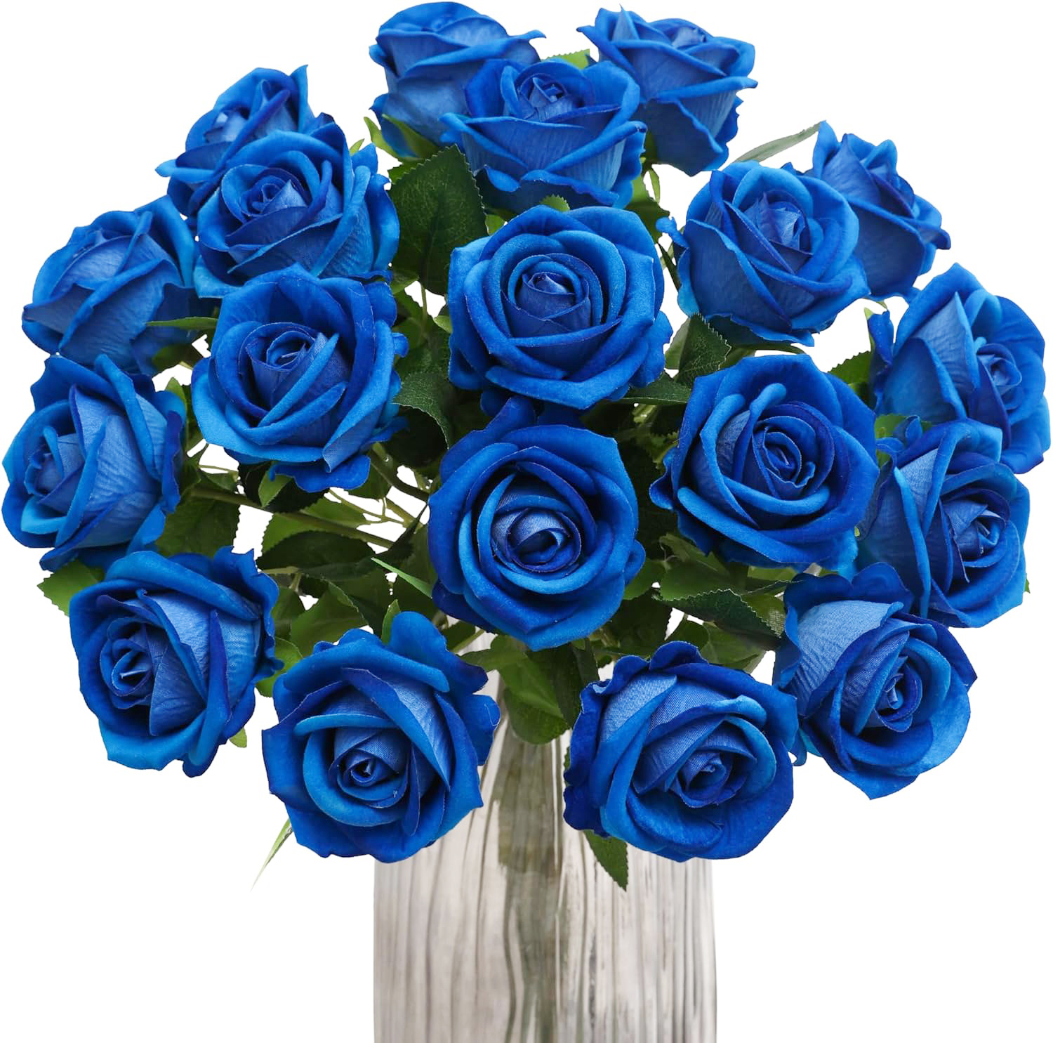 Kit 10 Rosas Gradientes Azuis Reais Aveludados , Arranjo De Flores Para O Dia Das Mães , Casamento E Festa De Dos Namora