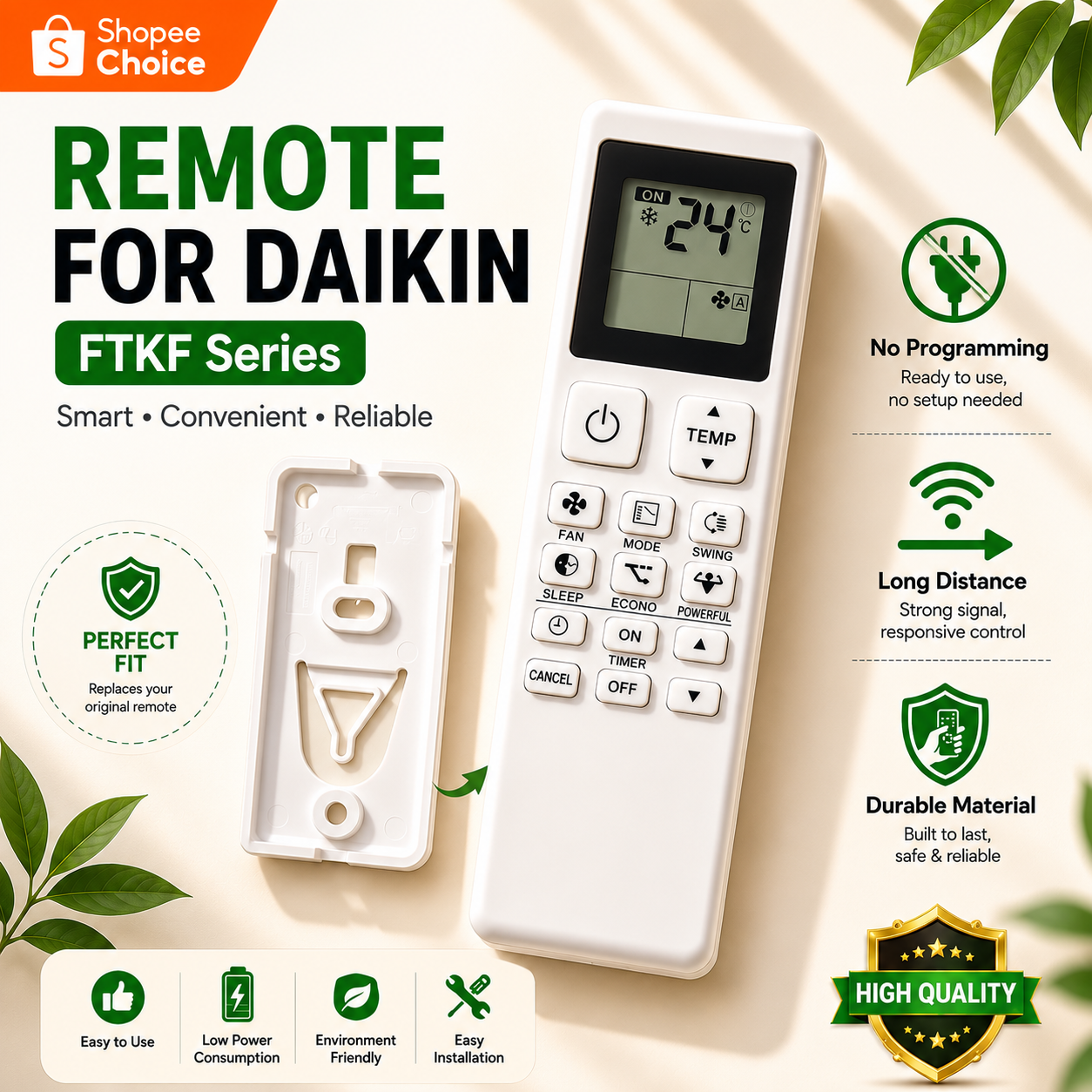Substituição Do Controlador Sem Fio De Controle Remoto De Ar Condicionado Para Termostato Da Série Daikin Zapper ARC486A