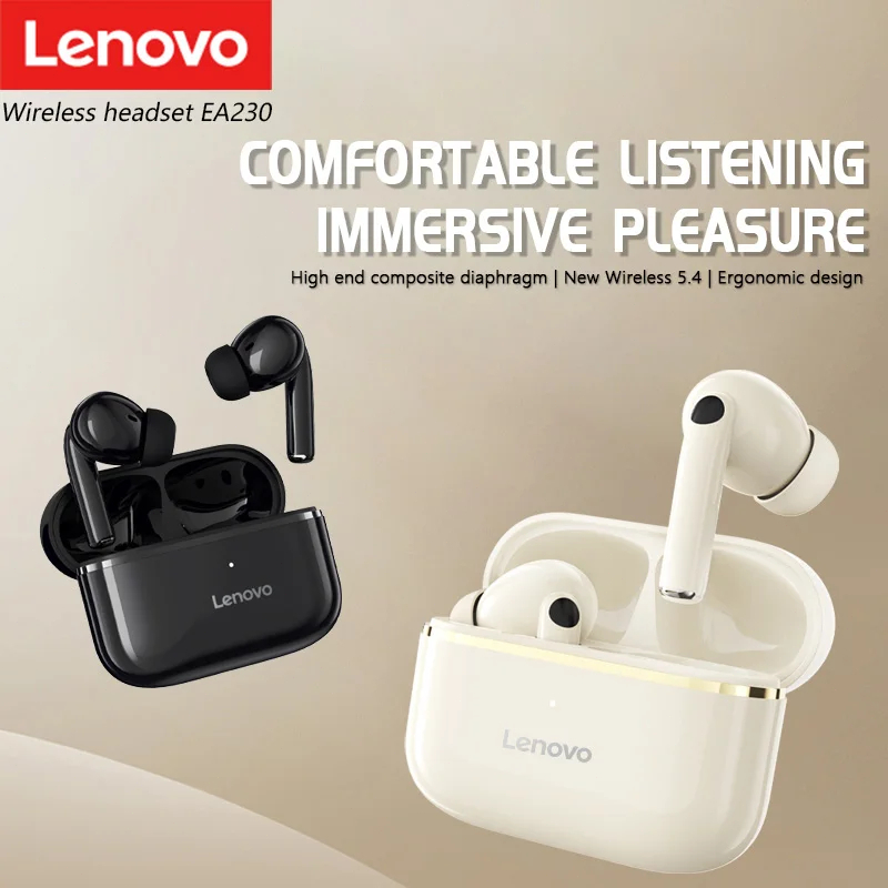 Fones de ouvido Lenovo EA230, True Wireless, Bluetooth 5.4, intra-auriculares, bateria com até 24h de duração, driver de