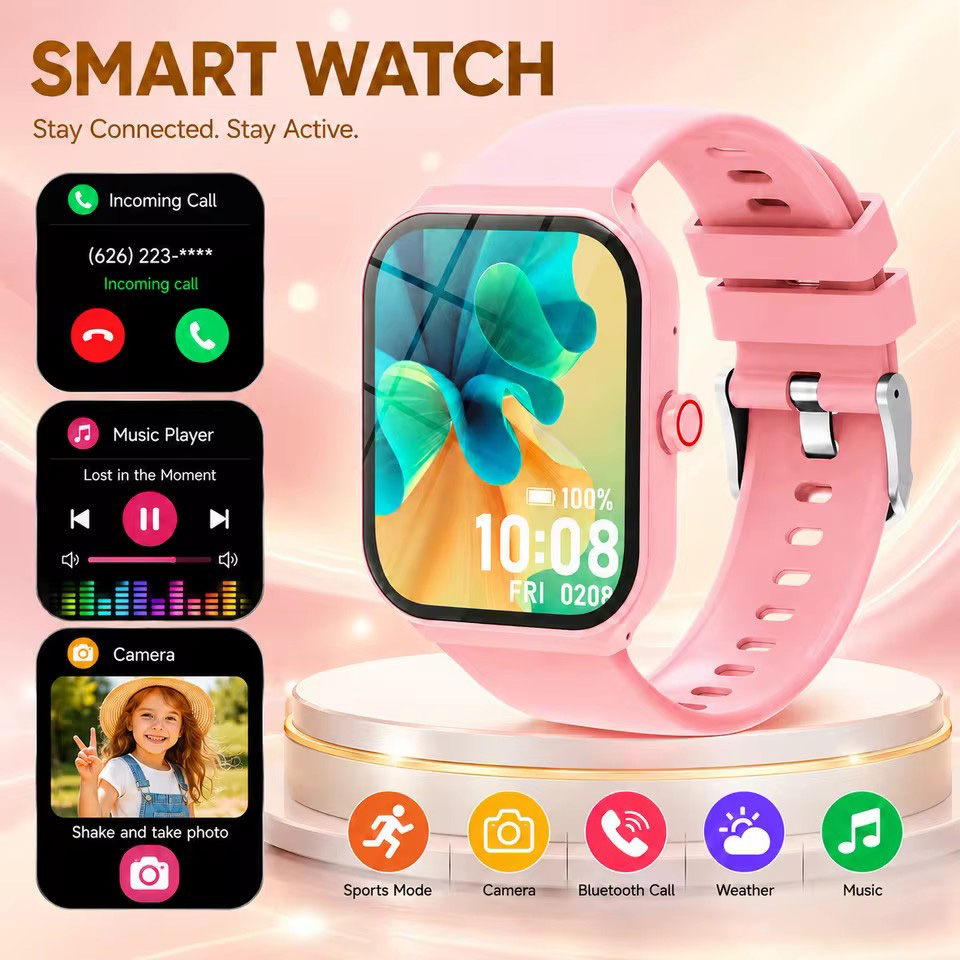 2026 Novo Relógio Smart Quadrado para Homens, Mulheres e Crianças: Chamada Bluetooth, Tela Sensível ao Toque, Controle