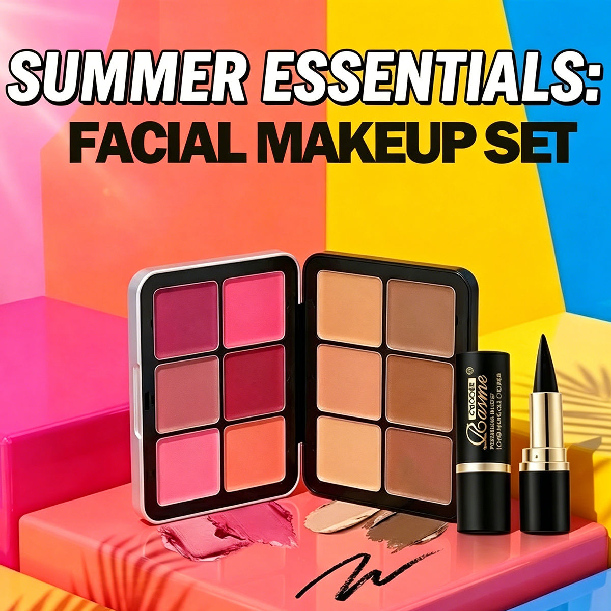Escolha o Kit de Maquiagem de Verão Rasme, Blush, Paleta de Contorno e Delineador, Conjunto Facial Completo