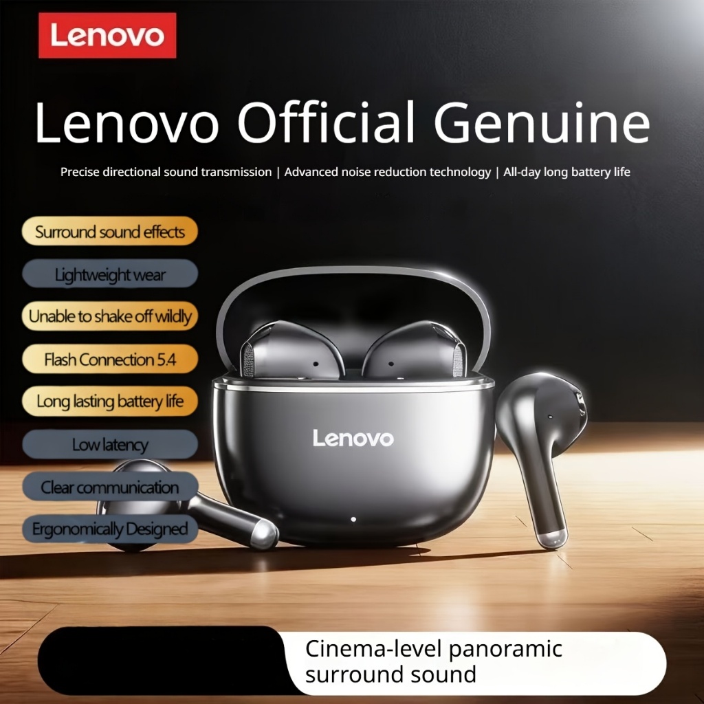 Fones de ouvido Lenovo TA120 Oficial Sem Fio Bluetooth 5.4 100W+ Cancelamento de Ruído Mais Vendidos com Microfone