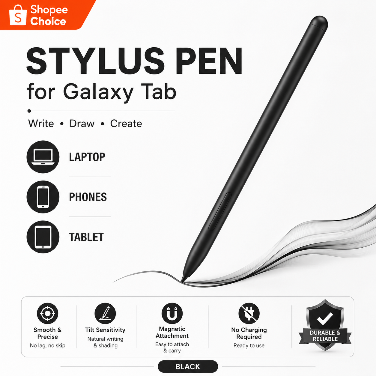Caneta S Pen para Samsung Galaxy Tab S10 FE Série Caneta Stylus com 3 Pontas de Reposição e Rejeição de Palma