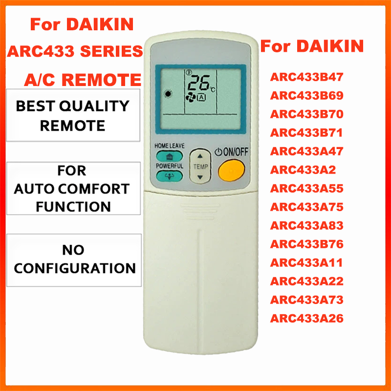 Controle Remoto do Ar Condicionado Daikin ARC433 ARC433A1 ARC433B47 ARC433A6 ARC433A75 Modelo de Substituição