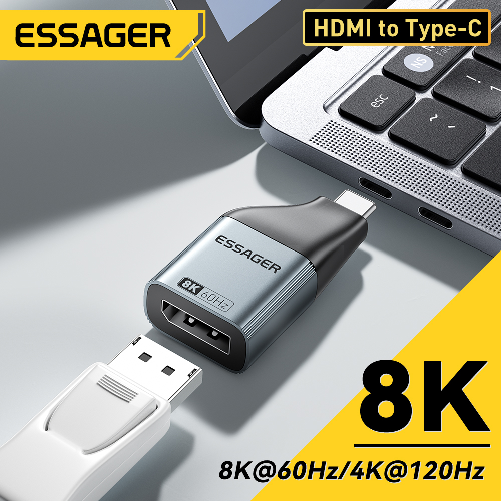Adaptador Essager USB C para HDMI 4K 60Hz para Huawei P40 Mate 30 Pro MacBook e TV