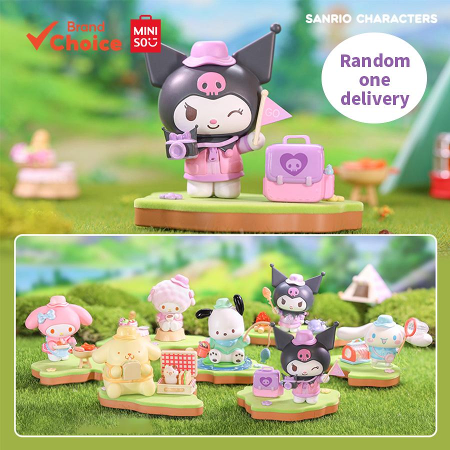 MINISO Sanrio Family Camping Buddies Series - Figurinhas de Aventura My Melody Cinnamoroll Kuromi Pompompurin Conjunto