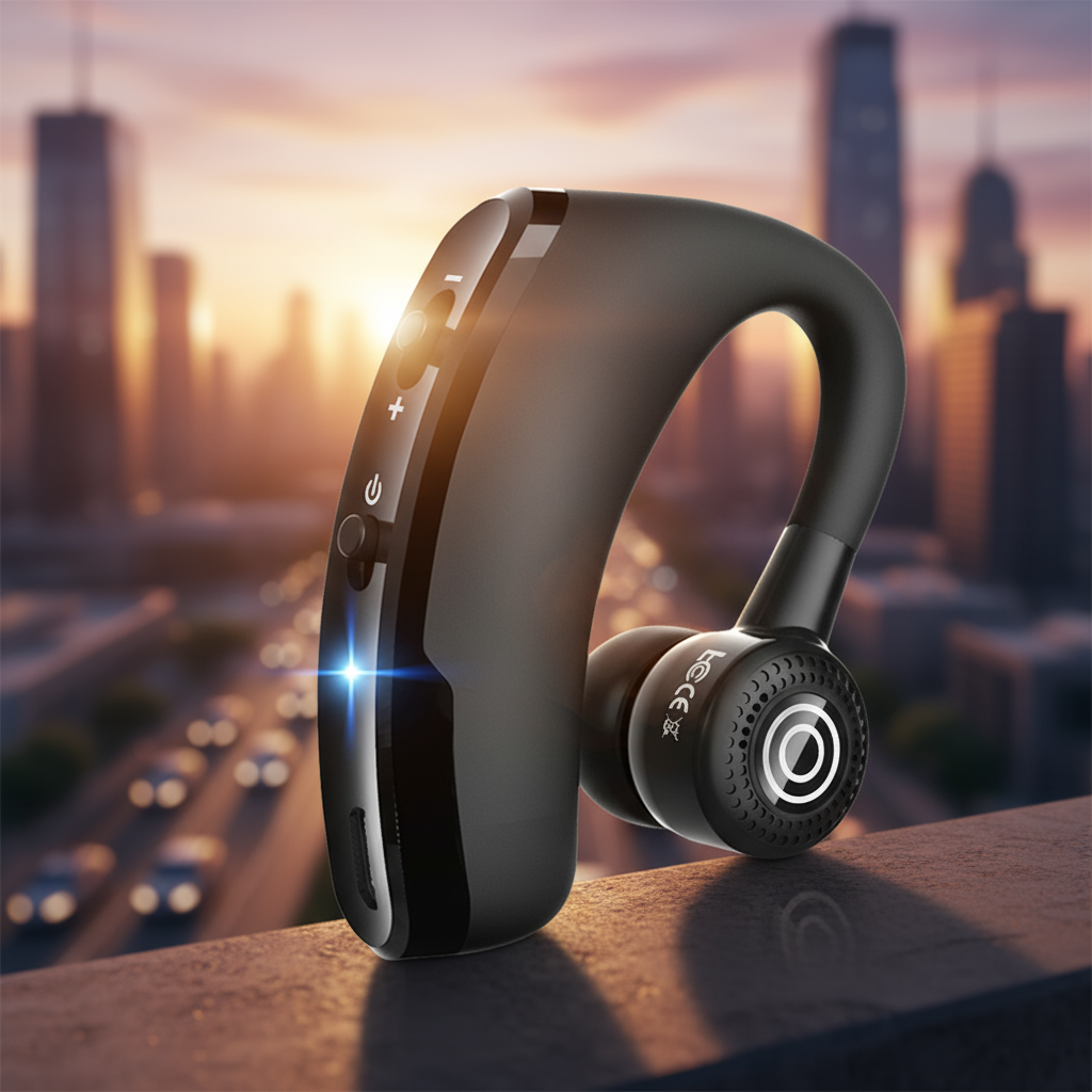 Fone de Ouvido Bluetooth 5.0 V9 Controle de Voz Música Esportivo Mãos Livres Cancelamento de Ruído Fone de Negócios