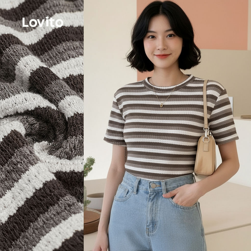 Lovito Camisa Casual Estampada Primavera/verão para Mulheres L142ED003\5 em Oferta na Shopee