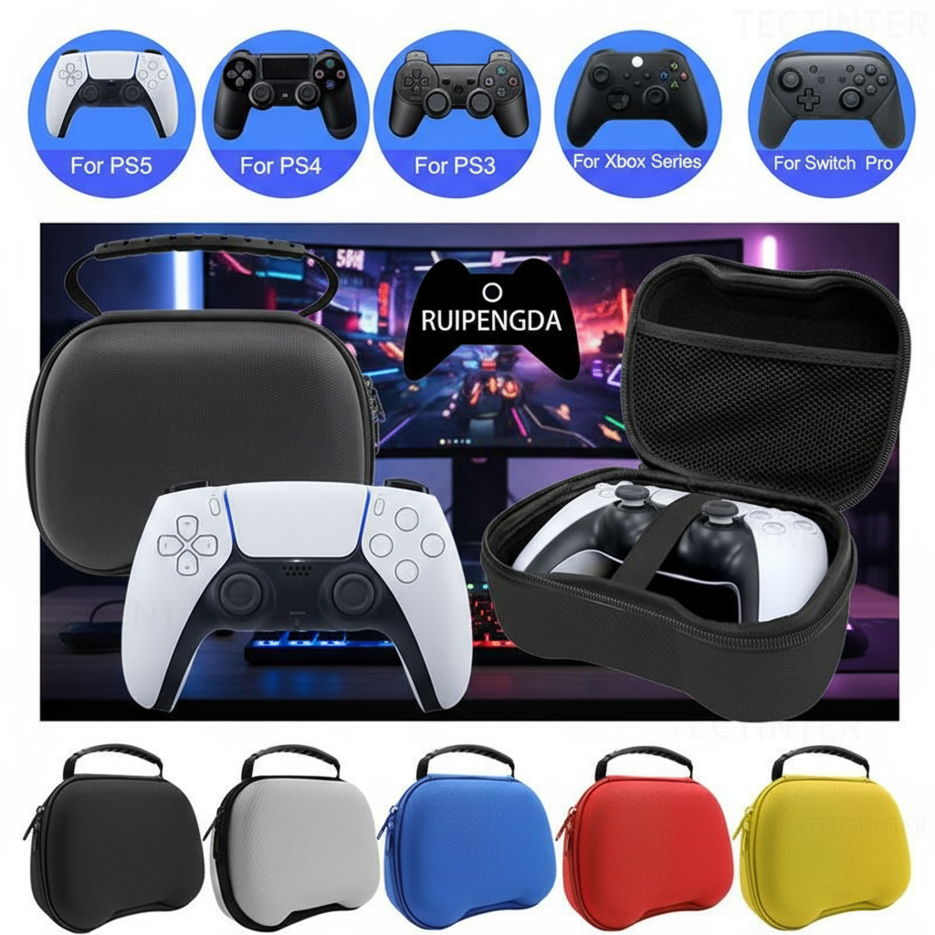 Estojo de Armazenamento Portátil EVA para Transporte de Controle Xbox, Switch, PS5, PS4