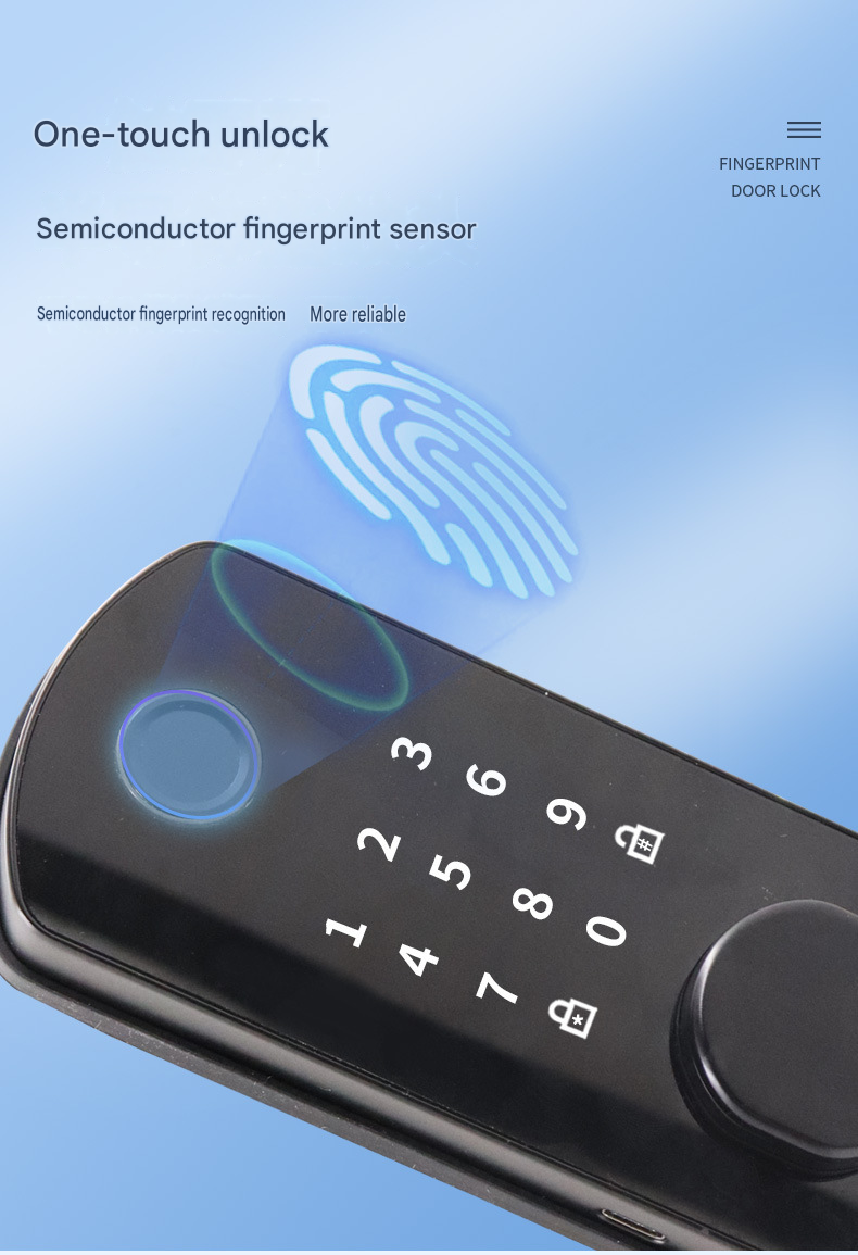 Fechadura De Entrada Residencial Biométrica Conectada Por WiFi , Aplicativo Móvel , Desbloqueio Remoto , Encaixe De Segu