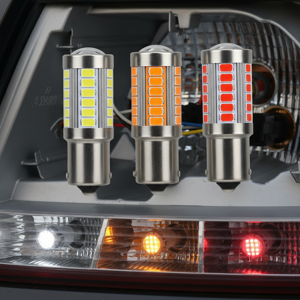 1 Peça Lâmpada LED para Carro PY21W P21/5W 1156 Ba15s 1157 Bay15d para Seta, Freio, Ré e Luzes de Estacionamento 12V