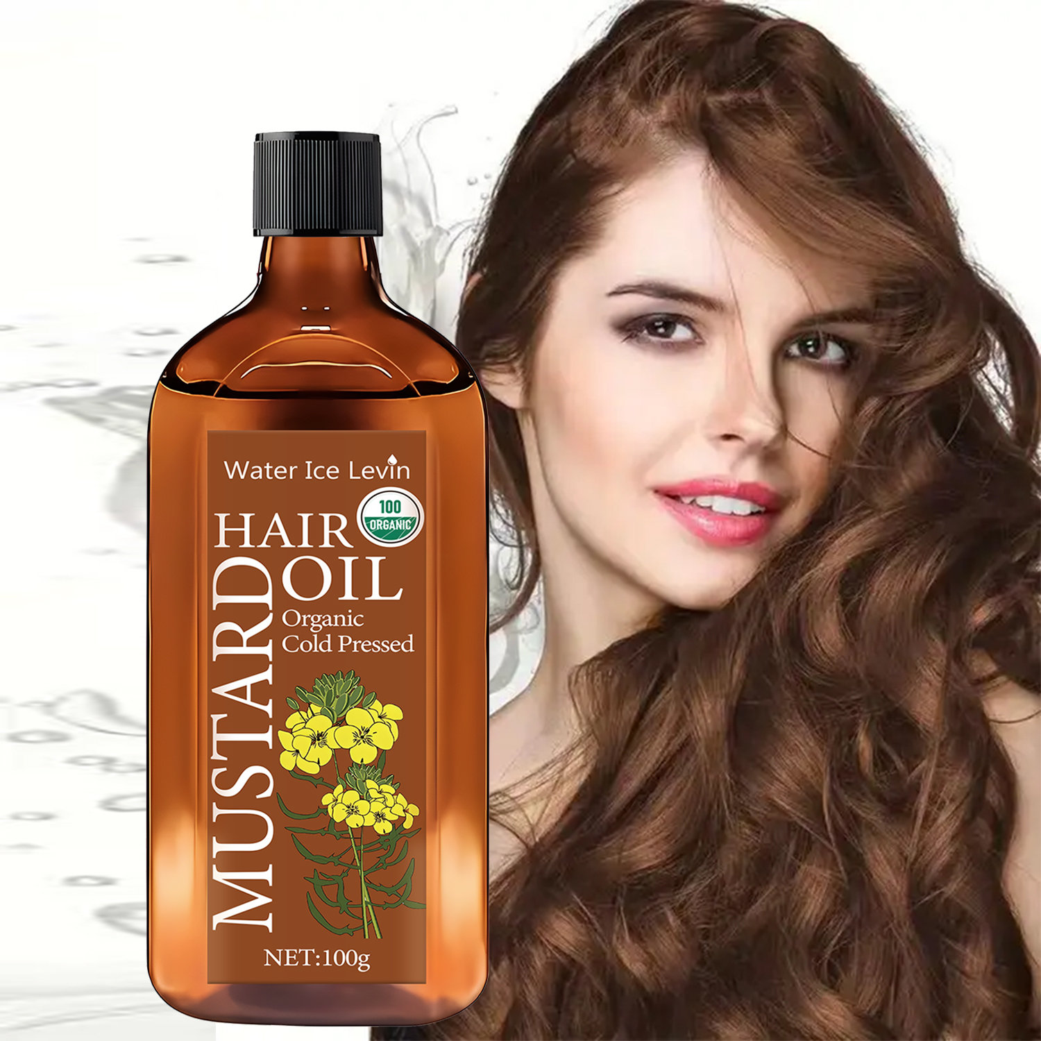 Óleo de Mostarda - Óleo para Cuidado da Pele e Cabelo, Óleo de Massagem Corporal Prensado a Frio, Óleo Natural de