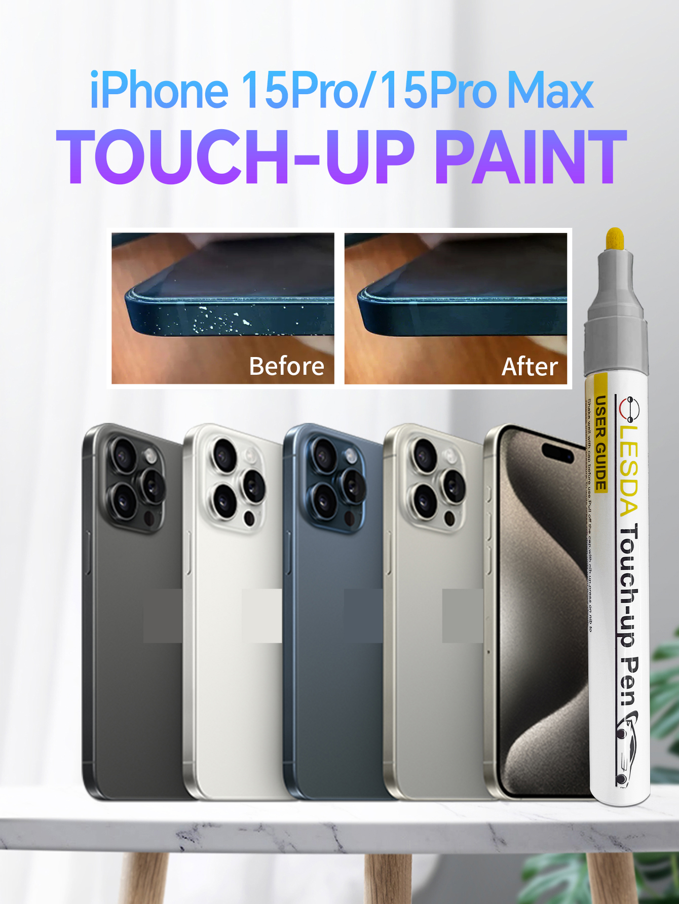 Um Conjunto De Caneta Para Reparo De Arranhões De iPhone , De Retoque De Pintura De Moldura Apple Edge Scuff E Correção 