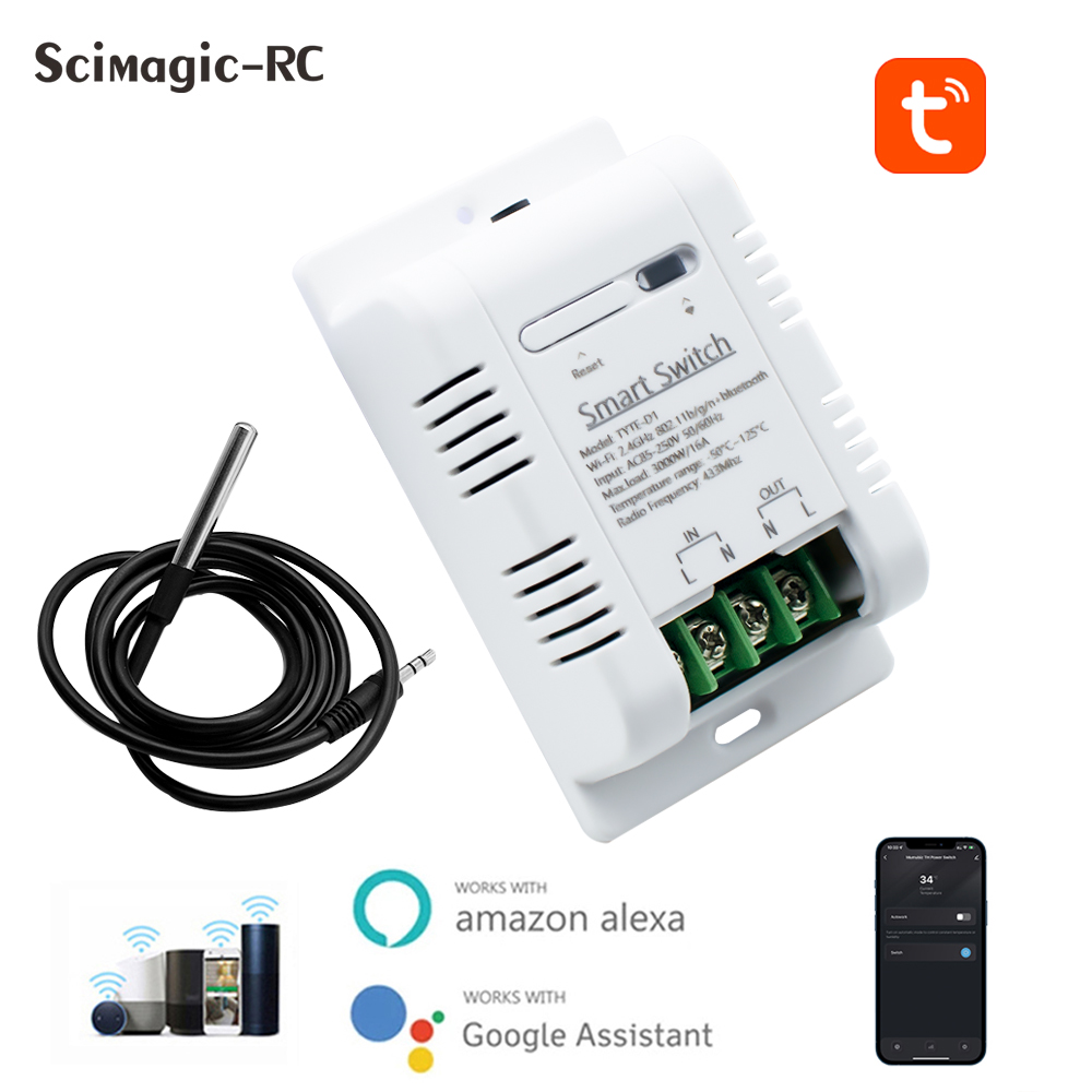 Para Sensor de Temperatura Inteligente Wifi Tuya Monitor de Controle Inteligente Interruptor em Tempo Real