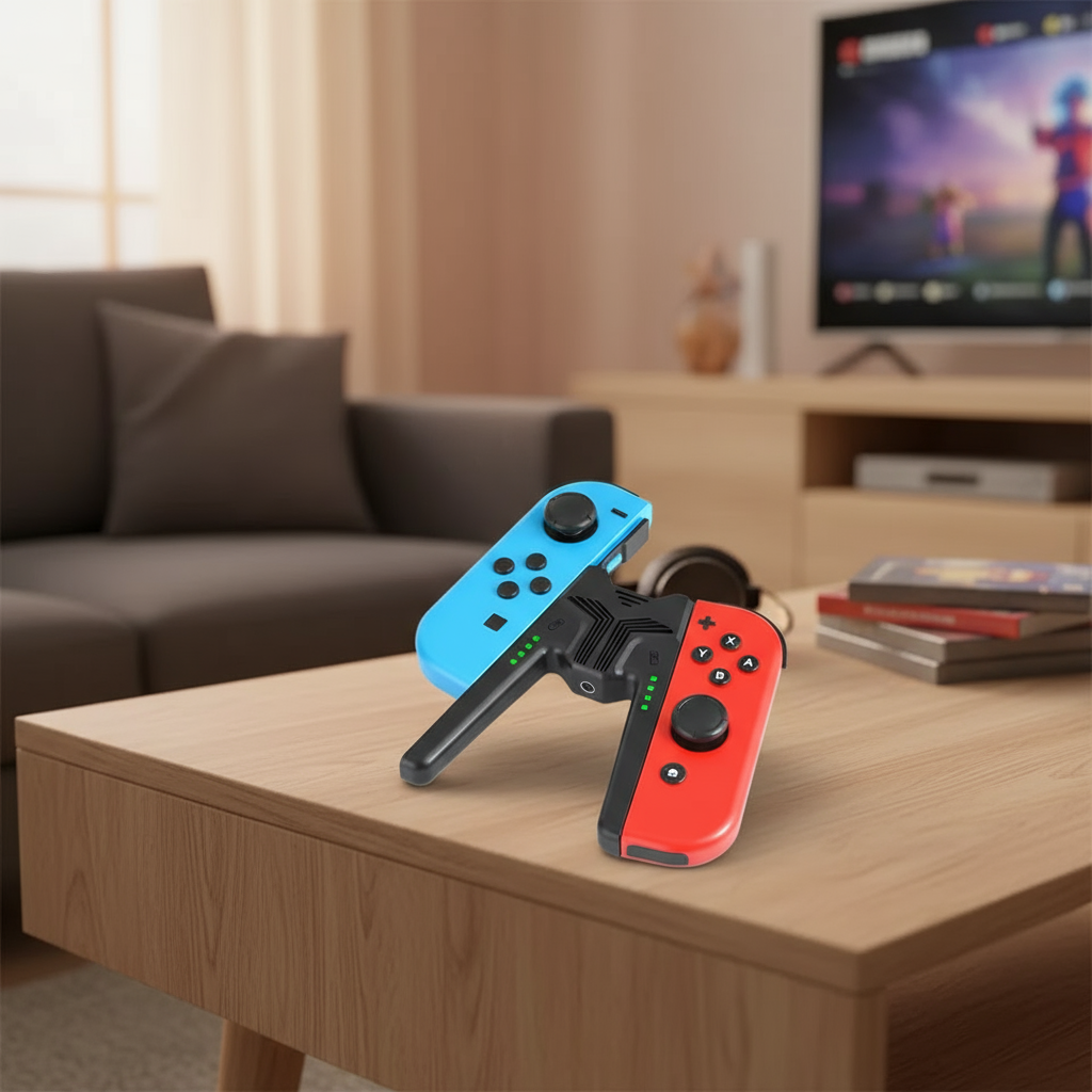 Controlador de Carregador com Grip para Nintendo Switch/Oled Joycon com Suporte e Suporte para Acessórios NS Switch