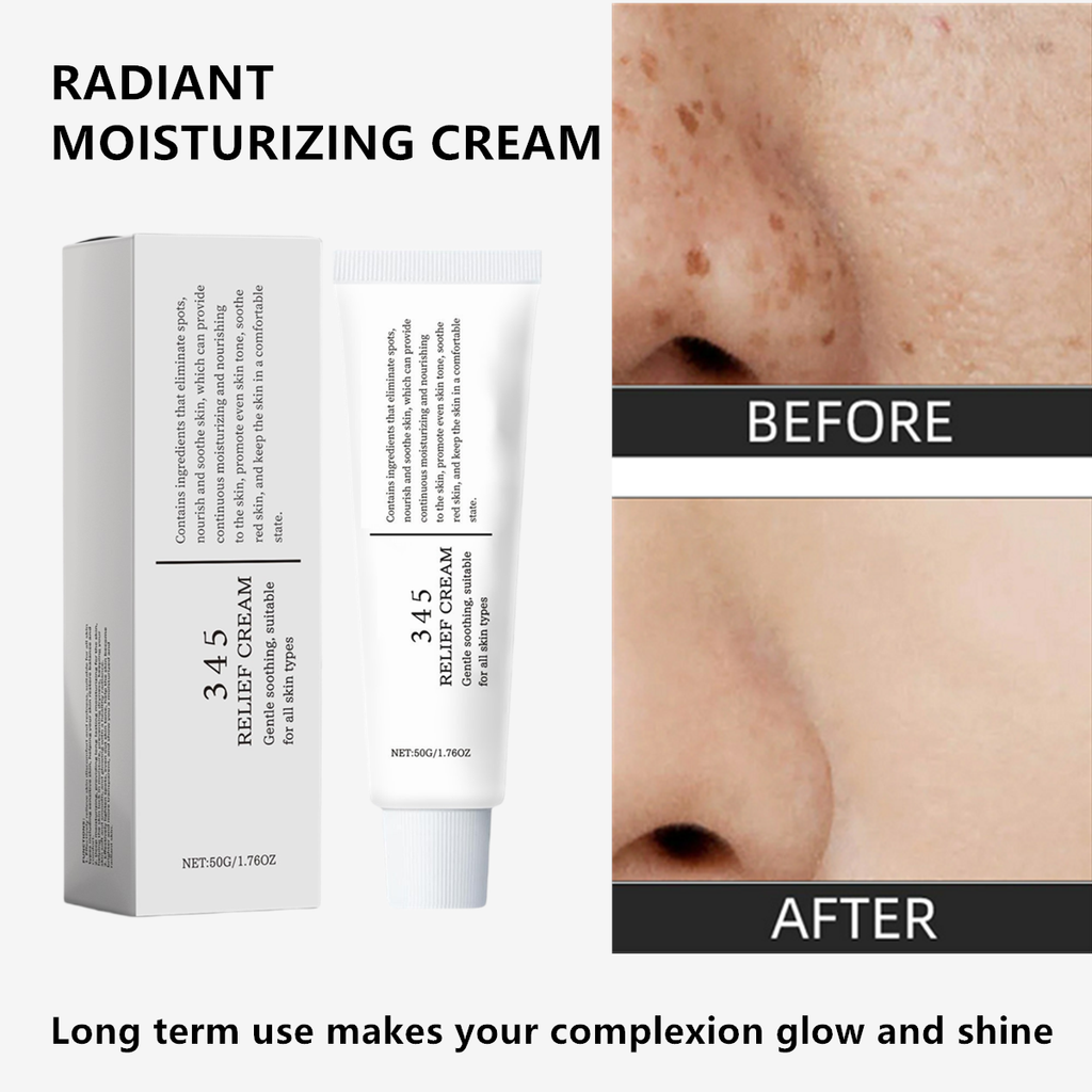 345 Creme de Alívio Hidratante para o Rosto Creme Facial Cuidados Suaves com o Rosto Hidratante Anti-Amarelamento