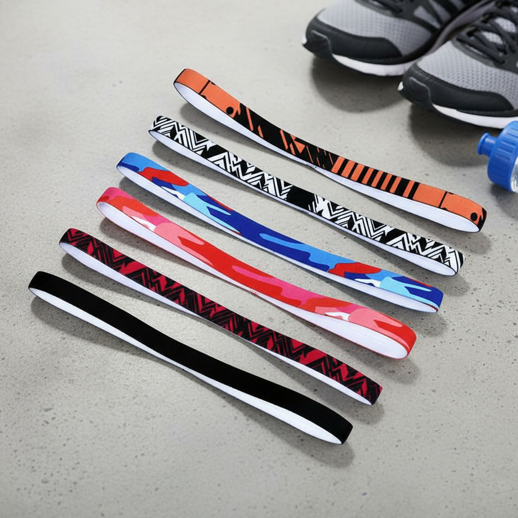 Faixa de Cabelo Unissex para Ioga e Fitness - Faixa Esportiva Antiderrapante de 15mm, Elástica e Respirável