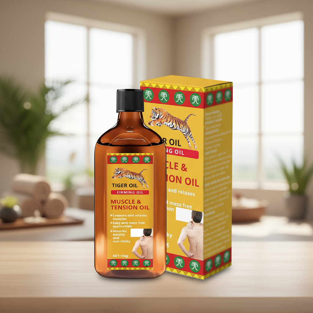 Óleo Corporal Firmador Tiger Balm com Adição de Vaselina, Óleo Mineral e Cera de Abelha para Massagem