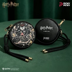 Estojo de fones de ouvido Harry Potter preto, mini bolsa-carteira para moedas, portátil para o dia a dia, passeios e