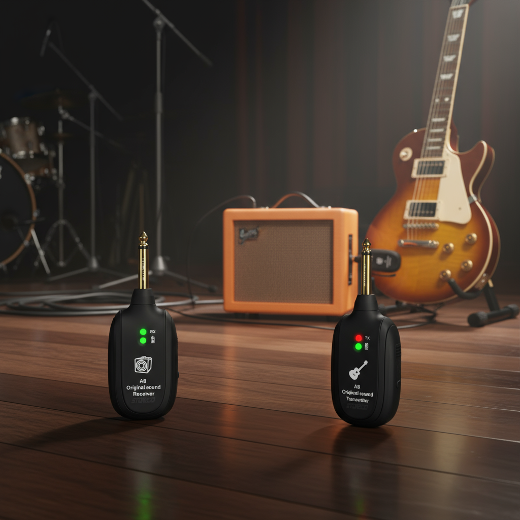P10 Transmissor e Receptor Sem Fio Recarregável para Guitarra e Baixo Acústico