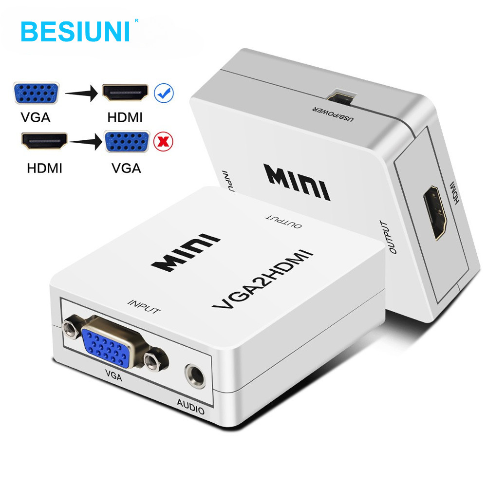 Conversor VGA Para HDMI HDTV Splitter VGA2HD Caixa De Vídeo 1080P Projetor De Notebook