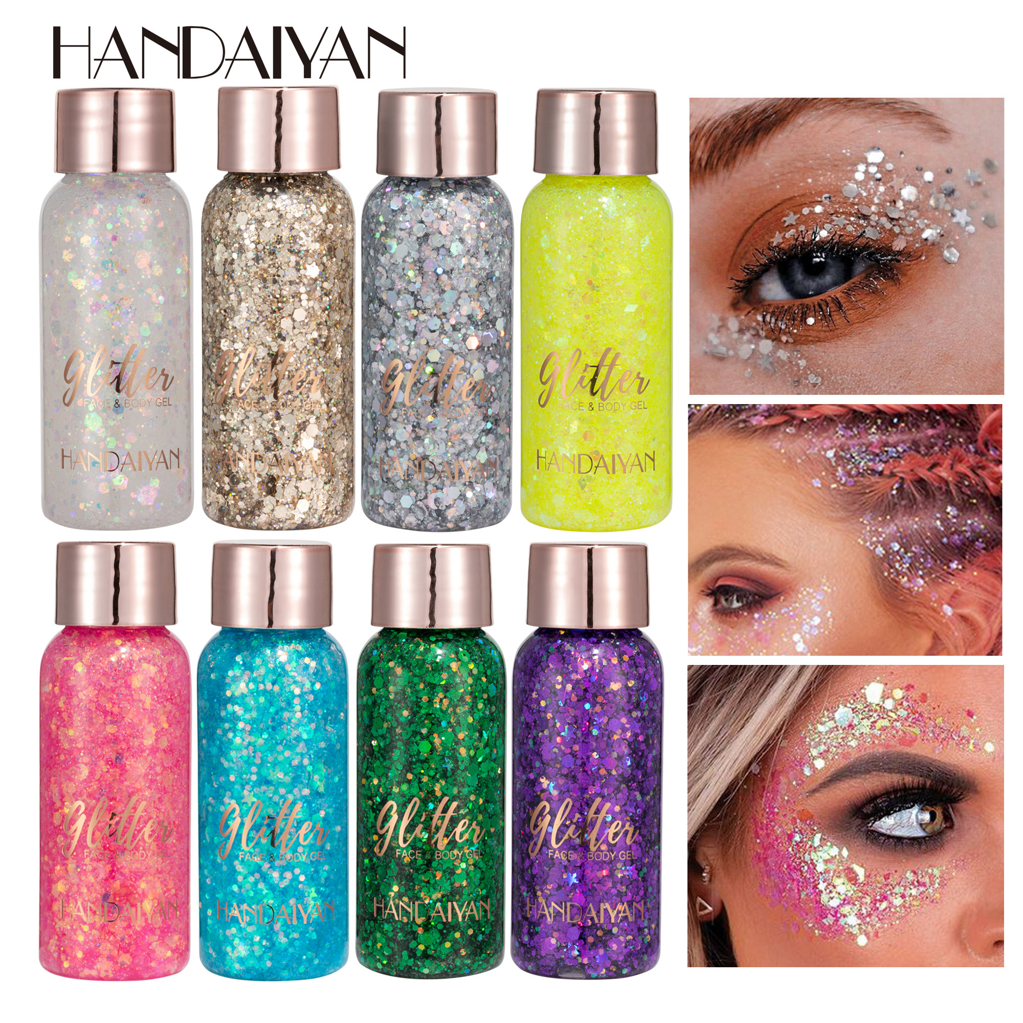 Sombra de glitter líquida para meninas, maquiagem para palco, gel com brilho de escamas de sereia