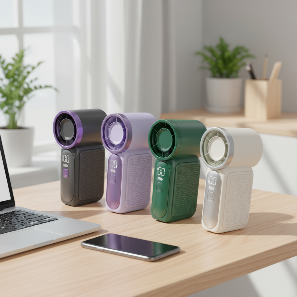 Ventilador Portátil de Alta Velocidade Mini Ventilador USB Recarregável Turbo Ventilador Potente MiniFan Exterior com