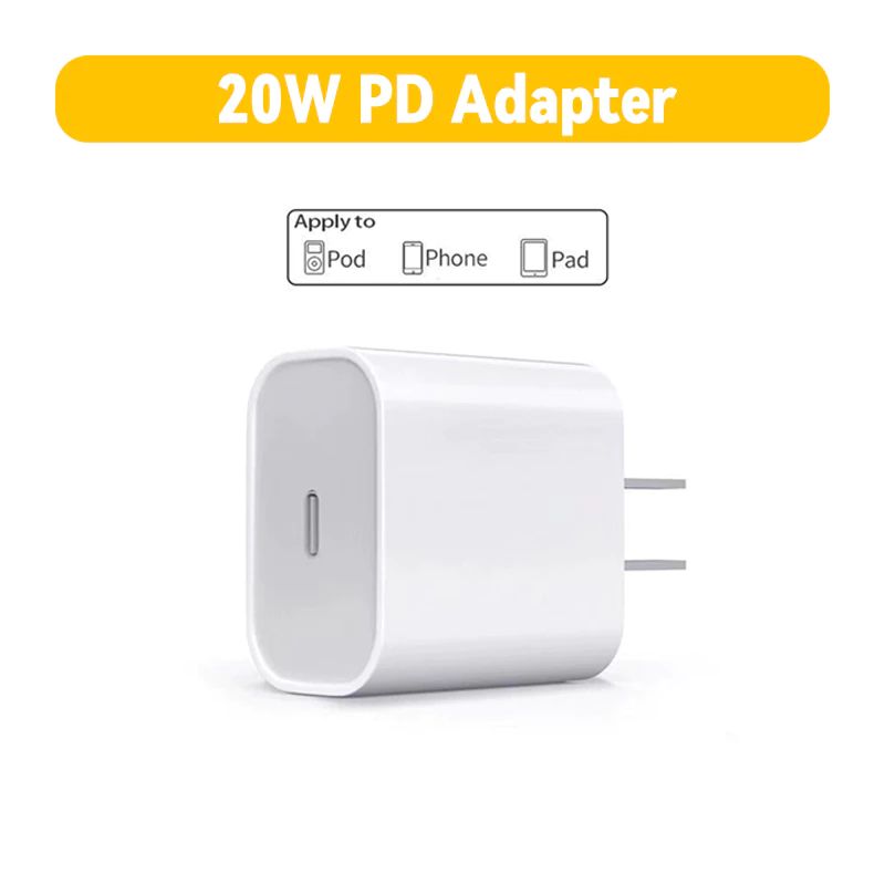 20W PD Carregador Rápido para iPhone/iPad/Apple Watch, Compatível com Modelos 16/15/14/13/12/11/10/8/X/XR