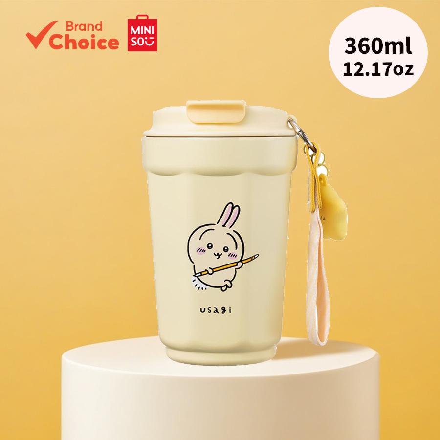 MINISO Série Chiikawa - Copo de Café Inox Usagi 360 Ml, Copo de Viagem Portátil Adorável, Copo de Bebida Colecionável,