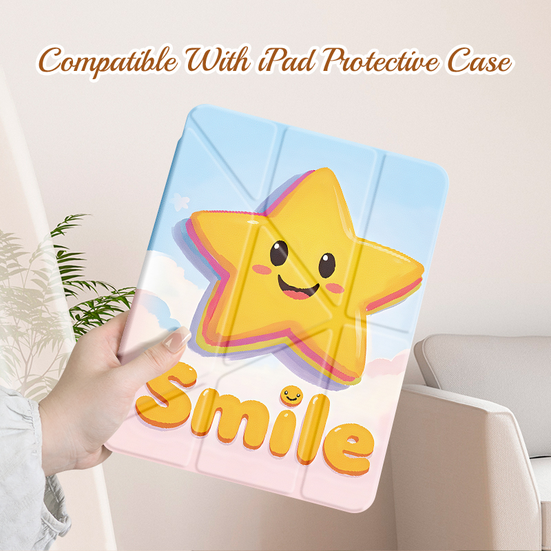 Capa Y Dobrável Inteligente com Suporte para Lápis para iPad Pro 12,9 5a/6a geração e iPad 10,9 10a/11a geração, etc.