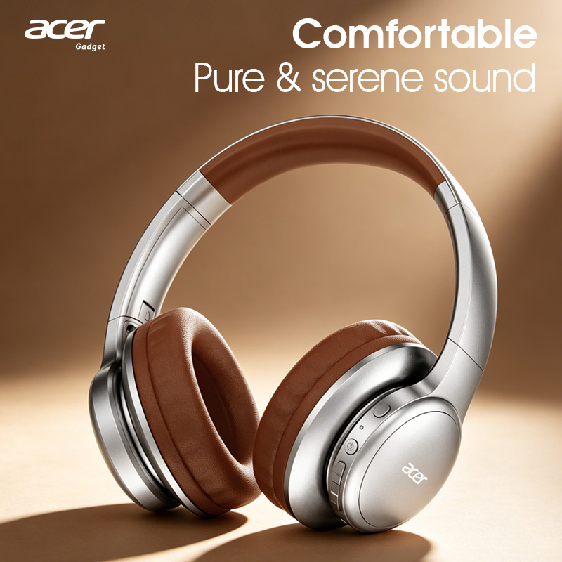 Fone de Ouvido Bluetooth Acer OHR559, Headset Sem Fio, Over-Ear, Hi-Fi Stereo, Conector Tipo-C