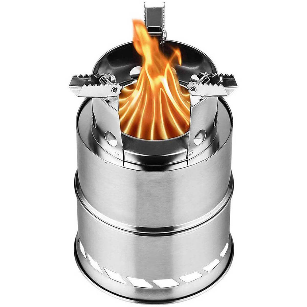 Fogareiro portátil mini YangChen, aço inoxidável leve, à lenha, para churrasco e piquenique em viagens de aventura