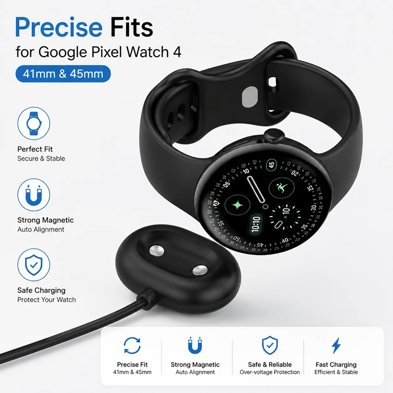 Adaptador de carregador dock para smartwatch, cabo USB Tipo C para carregamento, fio de energia para Google Pixel Watch