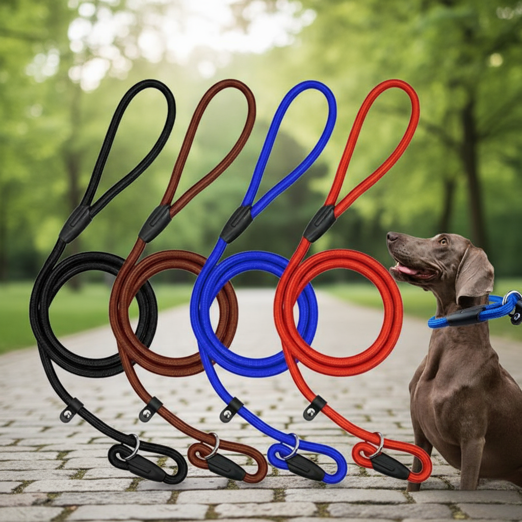 Guia de cachorro resistente com cabo acolchoado para treinamento fácil