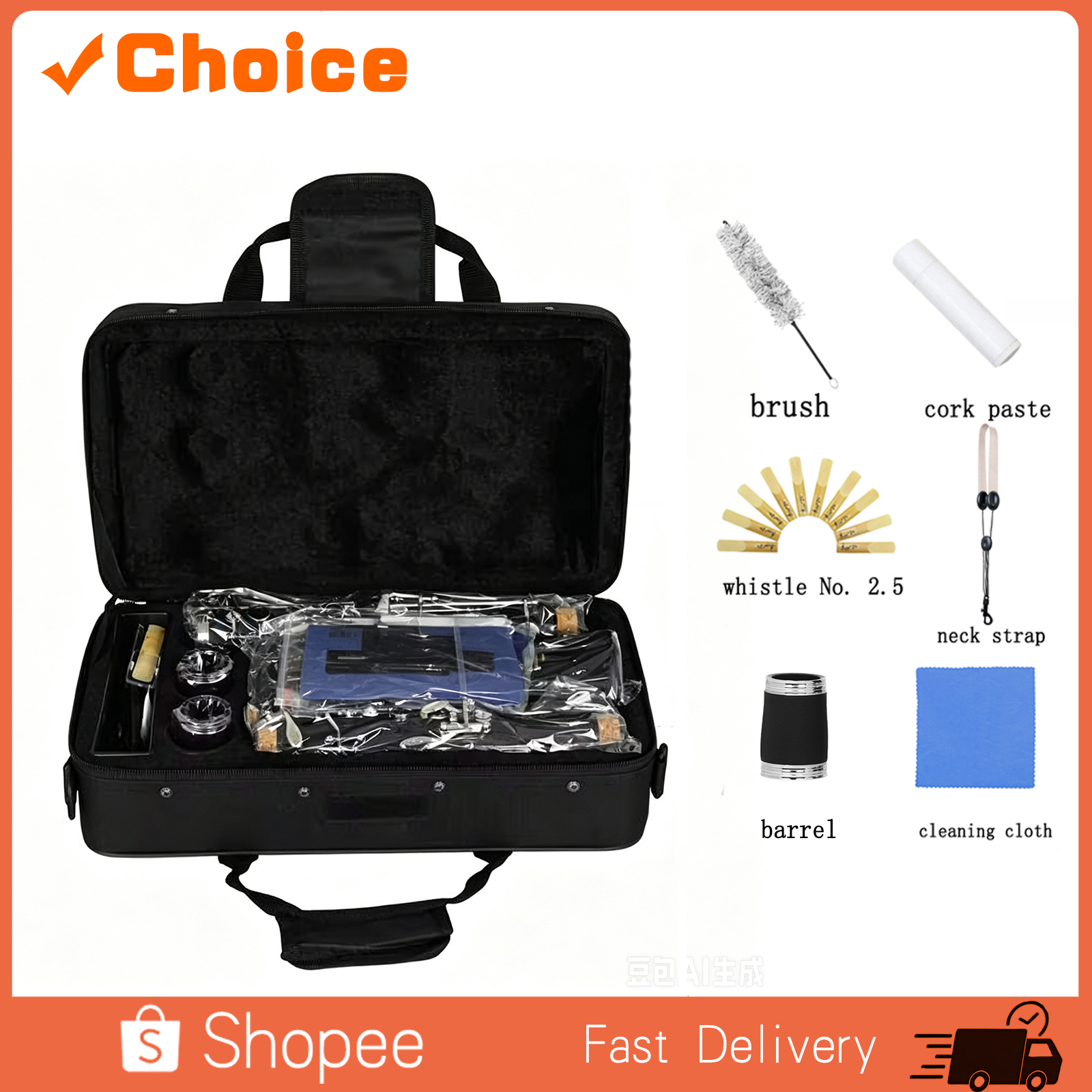 IRIN 17 Teclas Clarinete em Bb Preto IN570 Clarinete Profissional de Sopro em Madeira Preta com Estojo Palhetas e