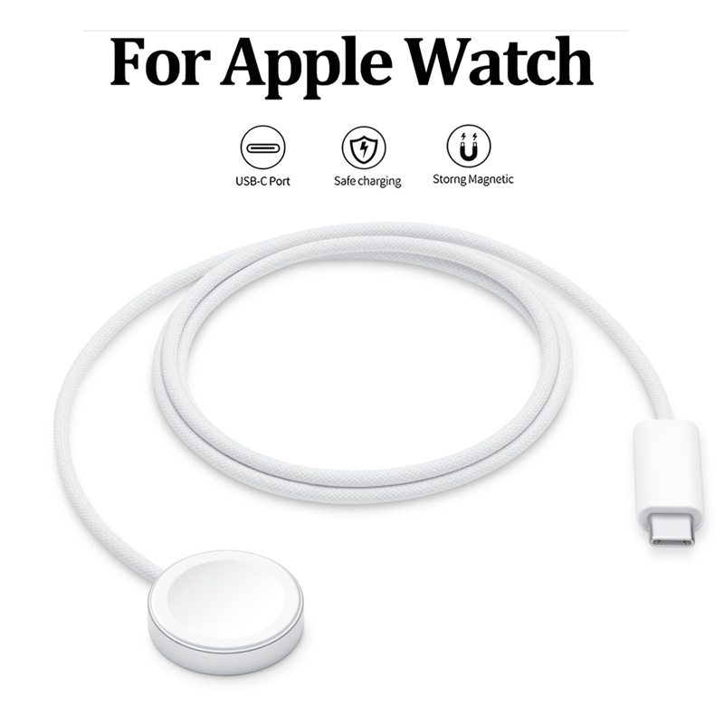 Carregador Magnético USB-C Sem Fio Rápido para Apple Watch SE/SE 2 Ultra Cabo Ti