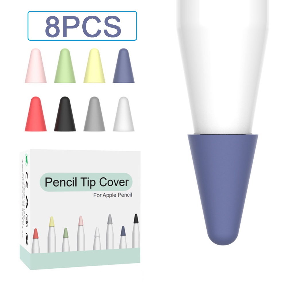 8 peças capa de silicone de substituição para Apple Pencil 1 e 2, caneta stylus 