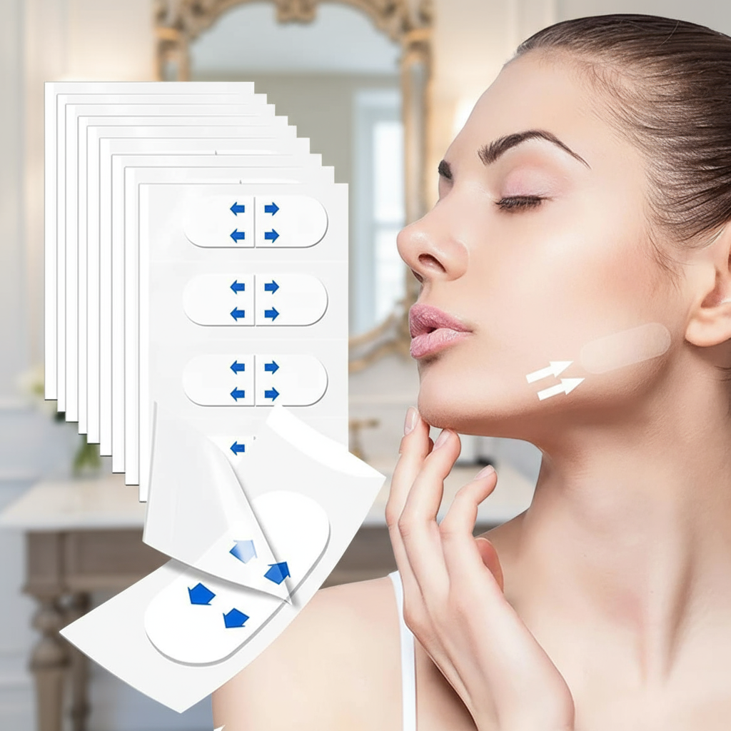 60 unidades de fita invisível de levantamento facial, patch de lifting facial para rugas, papada dupla, pele flácida,