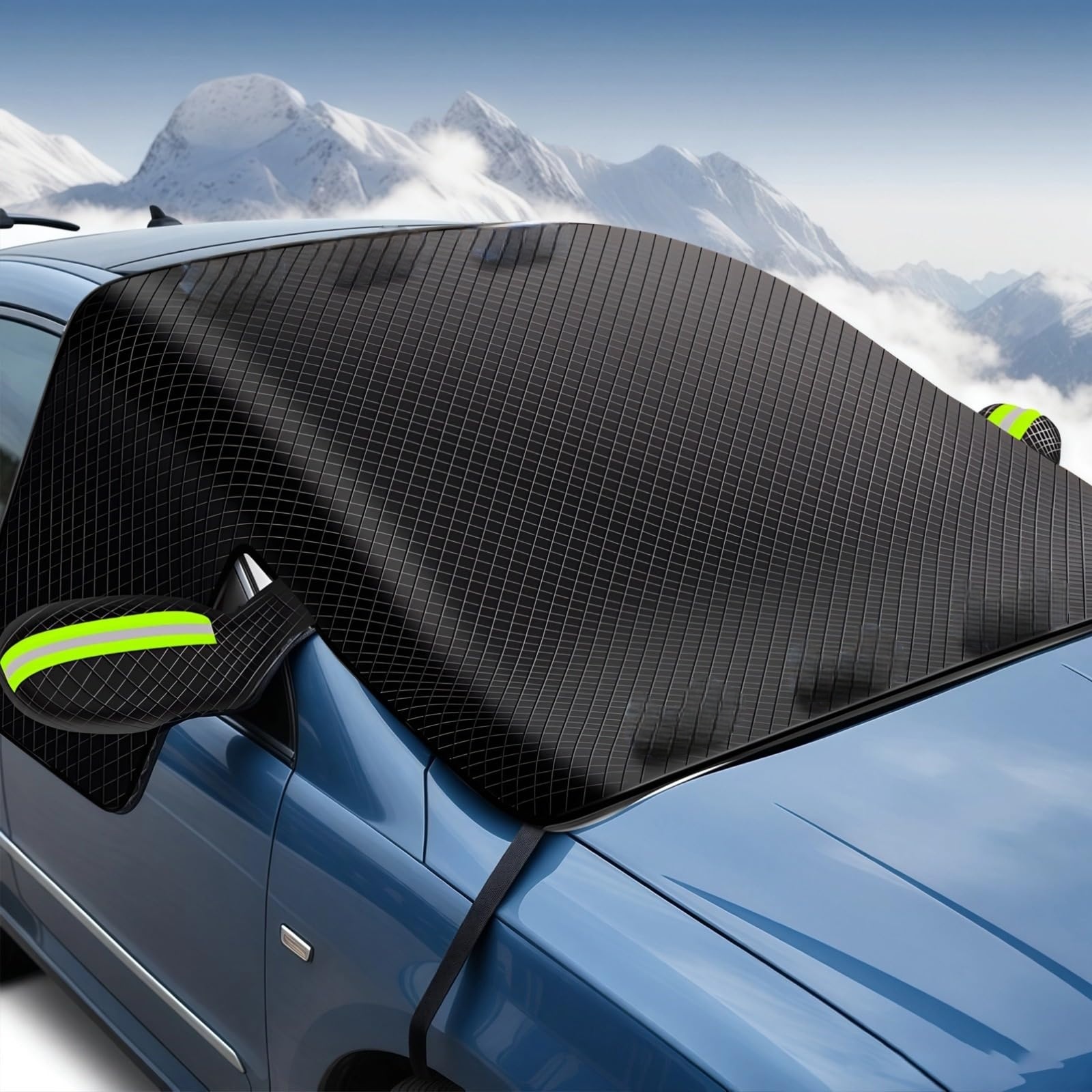 Capa protetora multifuncional para para-brisa de carro, capa para carro à prova de chuva e sol, faixa refletiva