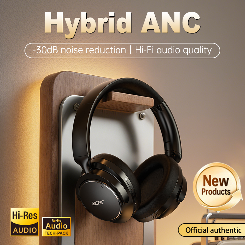 Fone de Ouvido Bluetooth Acer OHR560 Over-Ear Sem Fio Headphone ANC Hi-Fi Estéreo Tipo-C