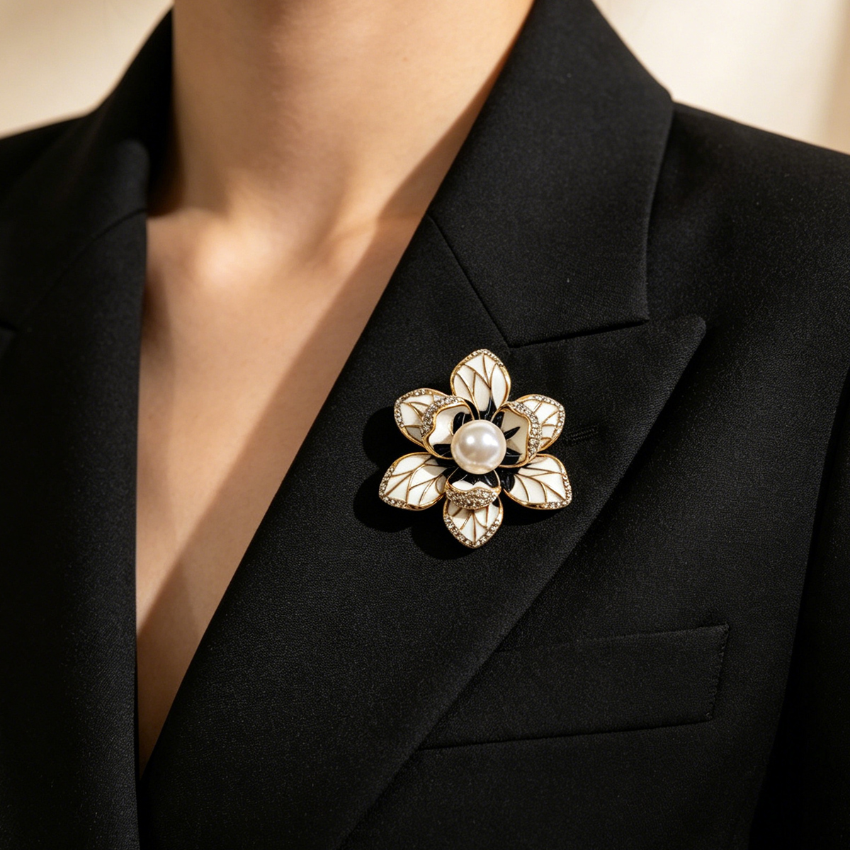 Elegante Broche De Flor De Ameixa Alfinete Floral Para Casaco E Vestido