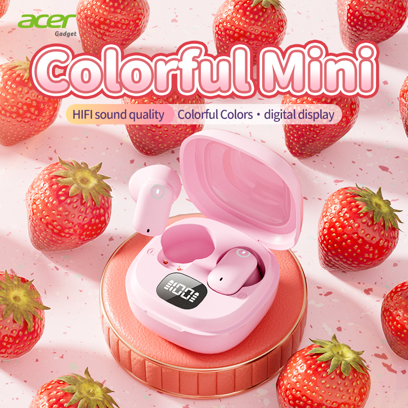 Fones de ouvido Bluetooth sem fio intra-auriculares originais de alta qualidade Acer OHR501, com case digital, chamadas