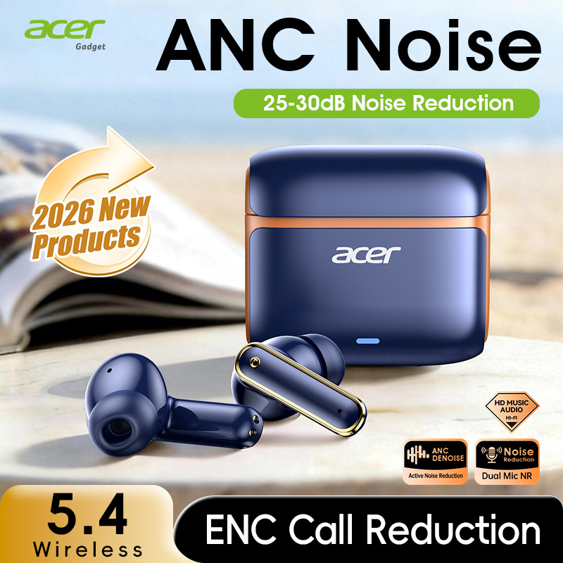 Fone de ouvido Acer OHR637 com microfone, tipo C, fone de ouvido sem fio, fones de ouvido Bluetooth, estojo com grande